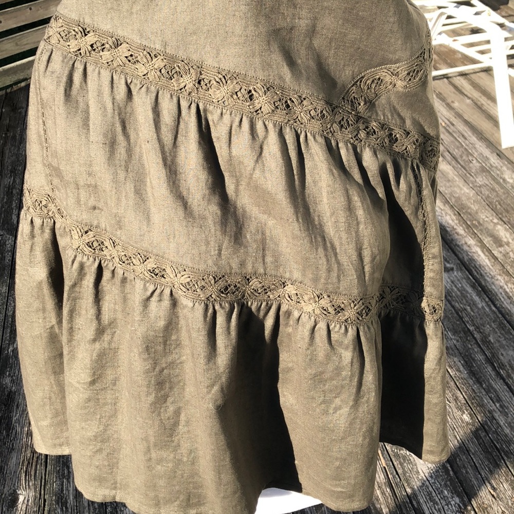 Lovely NWT Dana Buchman olive green linen skirt